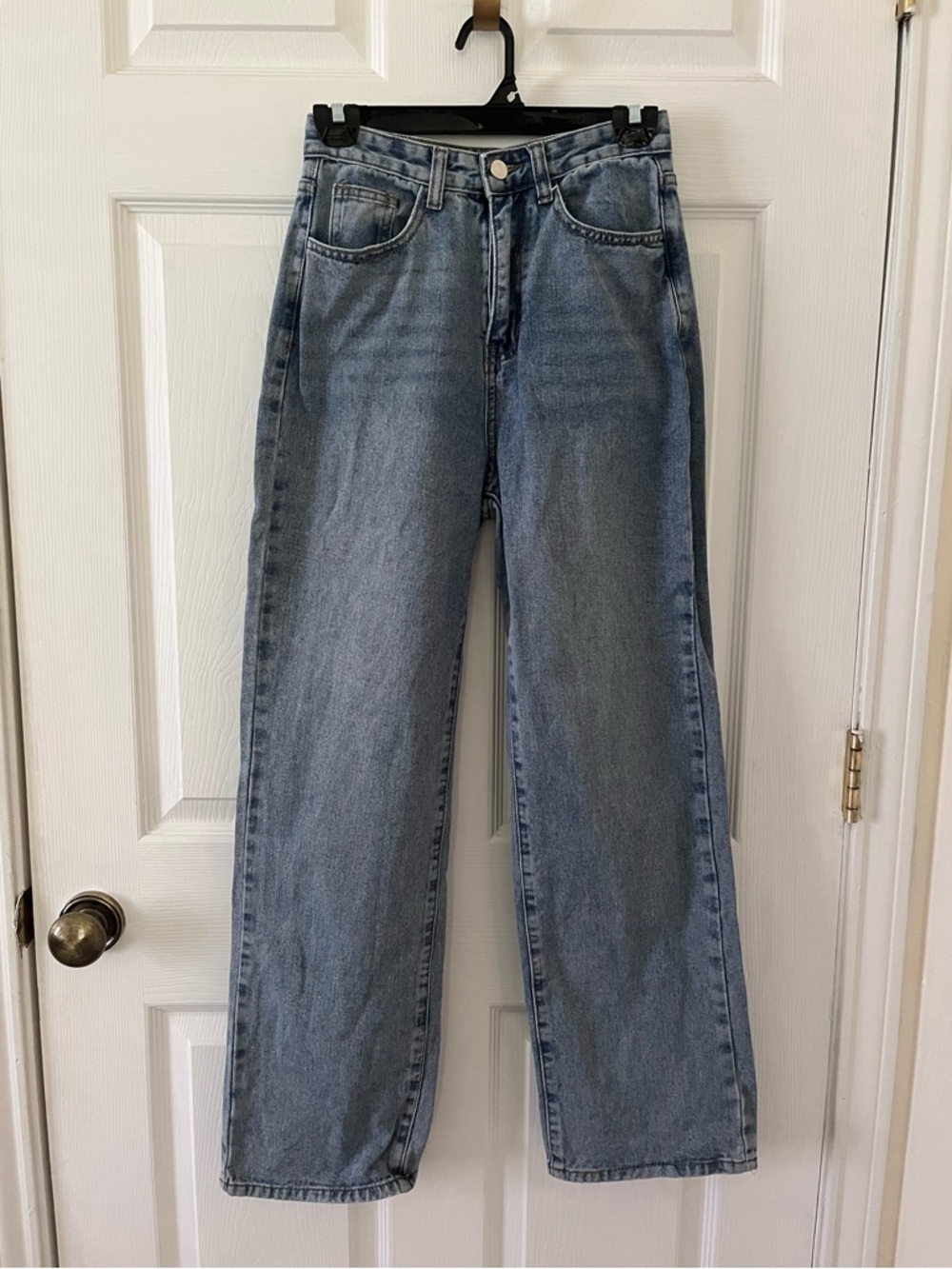 Cider Light Blue Straight Leg High-Rise Jeans